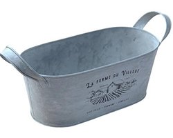 Middelgrote 30 cm Zinkbak Plantenbak met Handgrepen - Vintage Stijl, UV- en Vorstbestendig - Ideaal voor Binnen en Buiten