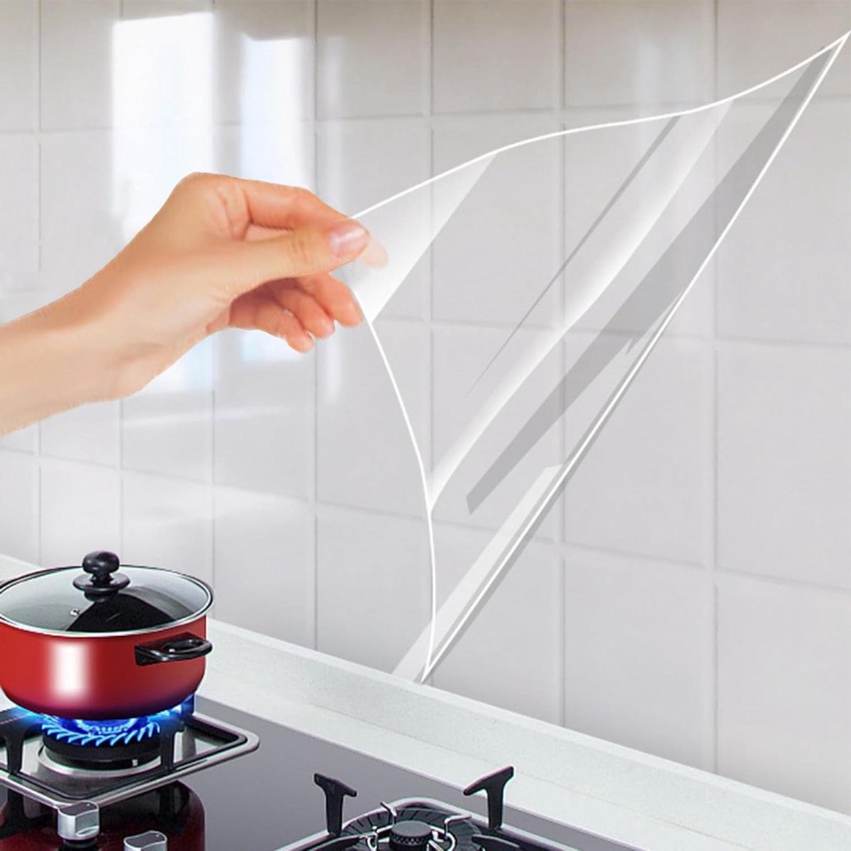 Provento - Zelfklevende muurbeschermer sticker keuken - Waterdicht - Hittebestendig - Transparant