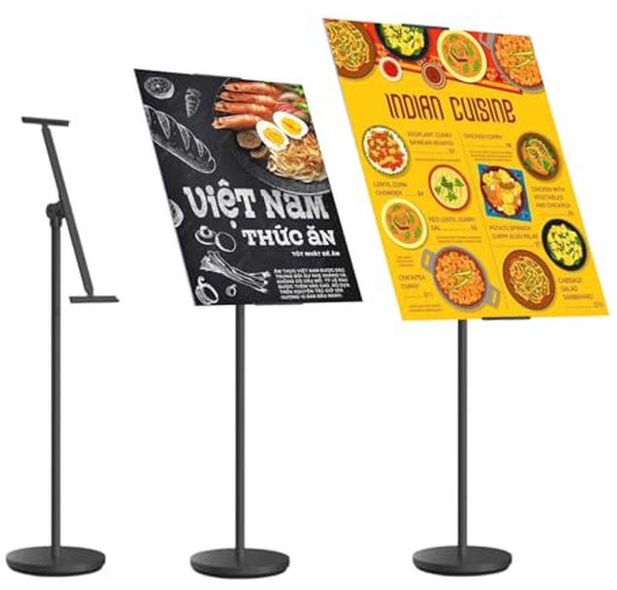Verstelbare Affichestandaard en Menuhouder - Hoogte 53,5-63 inch