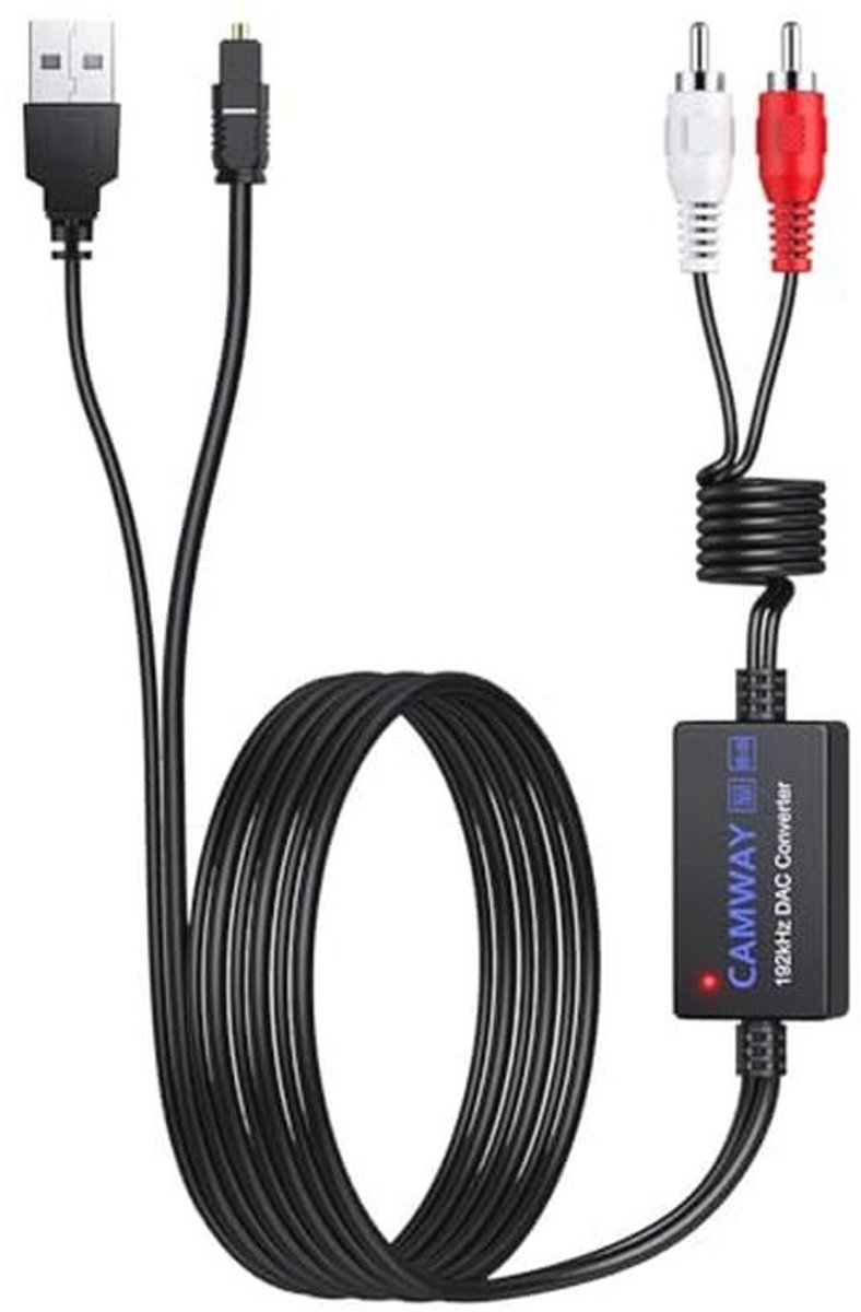 192 kHz Digitale naar Analoge Audio Converter met Optische Kabel en RCA