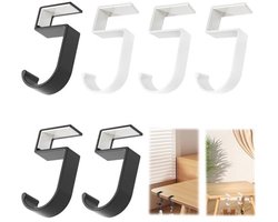 Tafelhaken voor bureautas – 6 stuks antislip haken in zwart en wit voor restaurants, cafés, scholen en kantoor