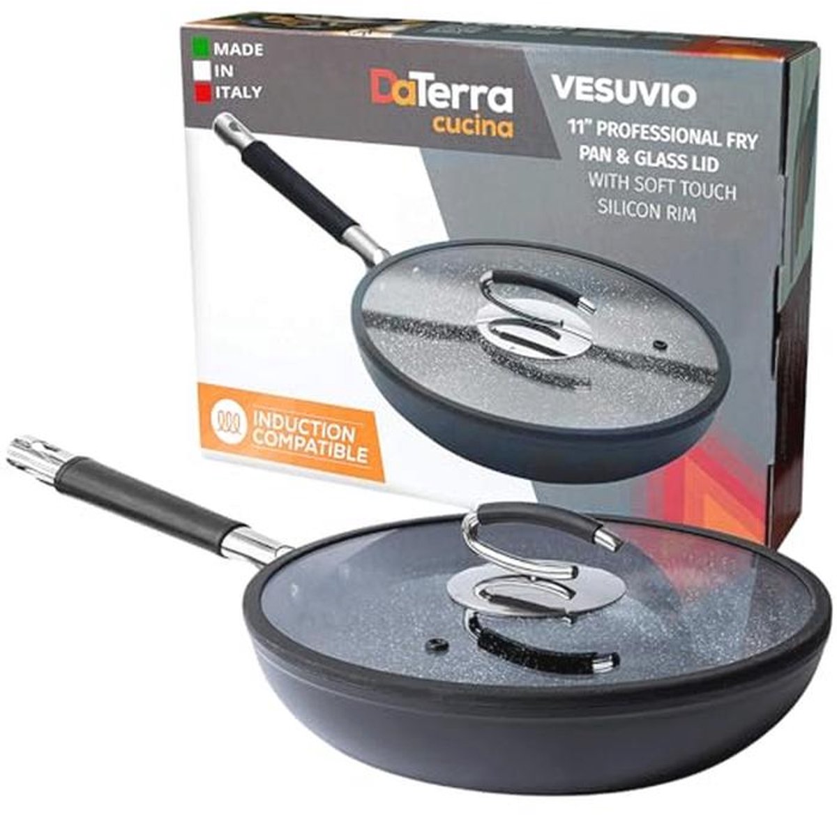 11 Keramische Koekenpan met Deksel Ovenbestendige en Inductie Veilige Antikleef Pannen