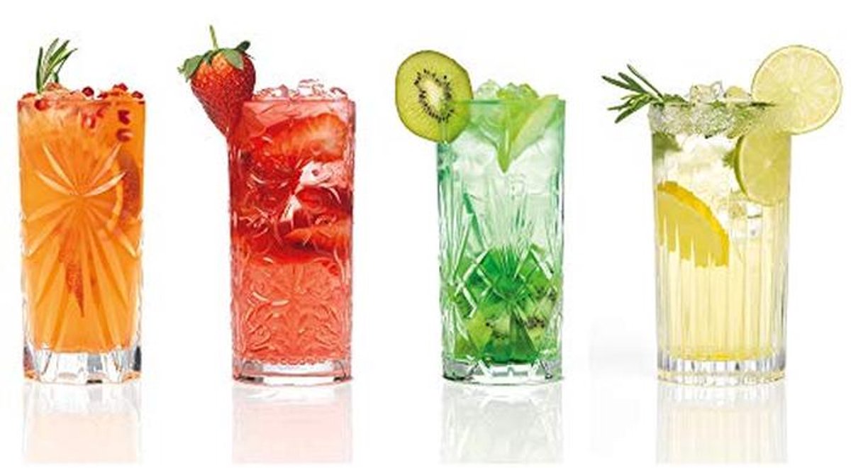 Set van 4 Hi-Ball Tumblers van Kristal voor Cocktail en Wijn