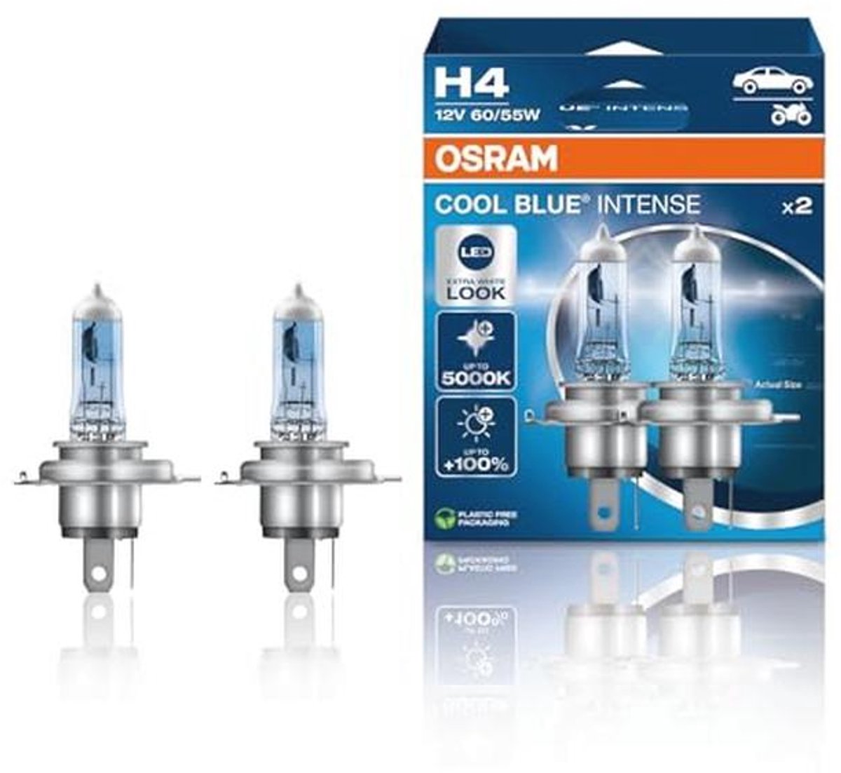 Heldere H4 Halogeen Koplampen met LED Uiterlijk - Tot 100% Meer Helderheid tot 5.000K (Duobox)