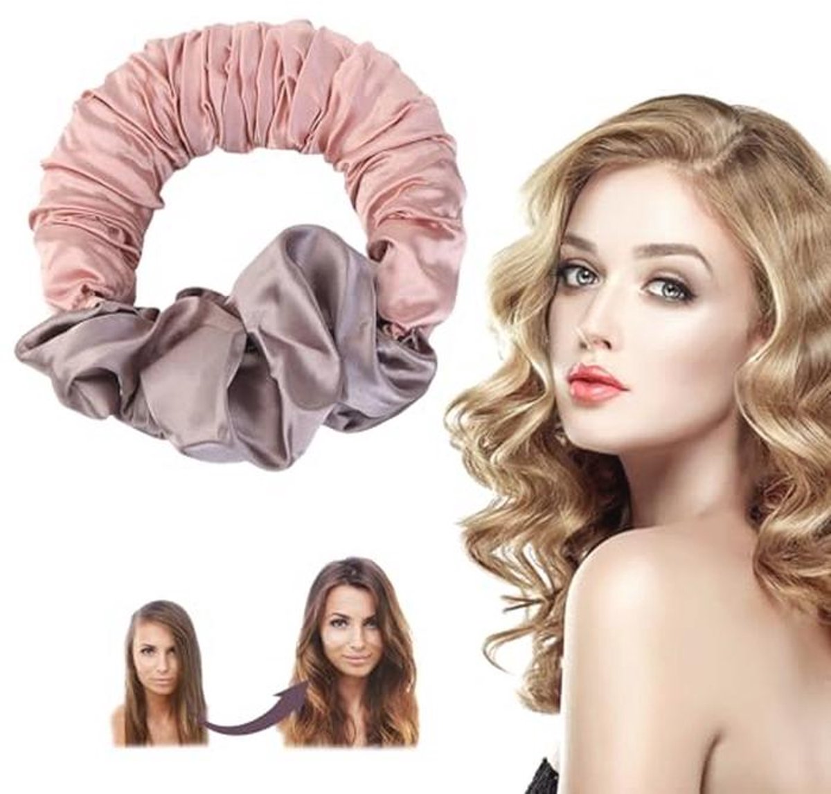 Hittevrije Krullen Haar Scrunchies - Krullen Zonder Hitte voor Gemiddeld en Lang Haar