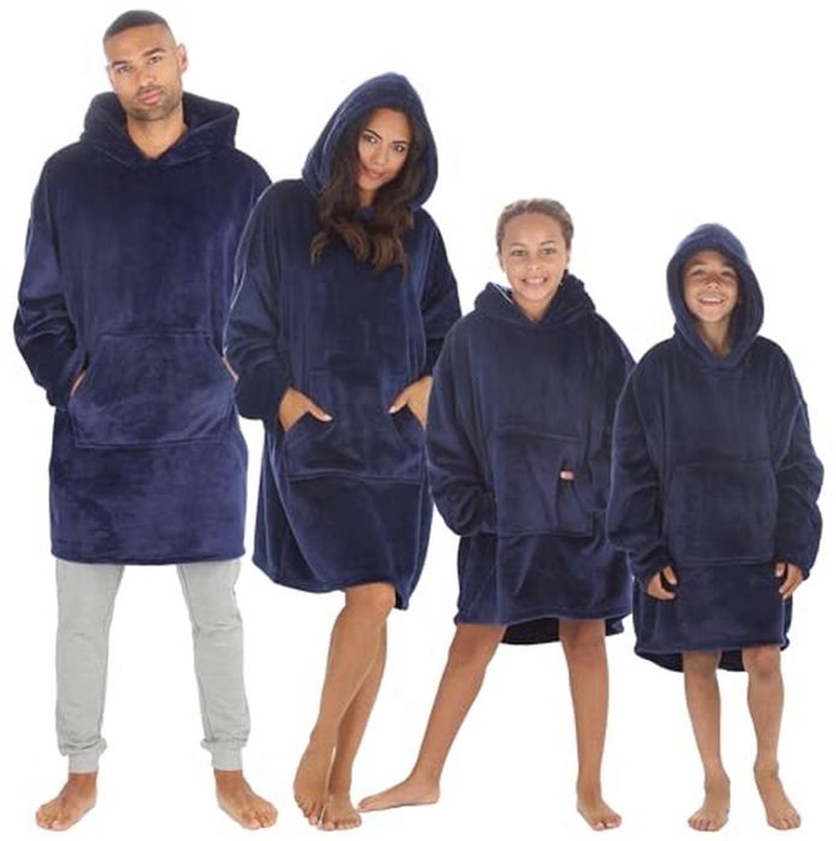 Oversized pluche fleece knuffeldeken hoodie voor volwassenen en kinderen — cadeau in Mode & Accessoires - foto 4