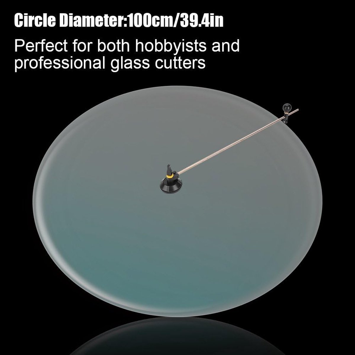 Glas snijder met 6 wielen - type cirkelsnijder - met zuignap voor glas en keramiek - 100 cm