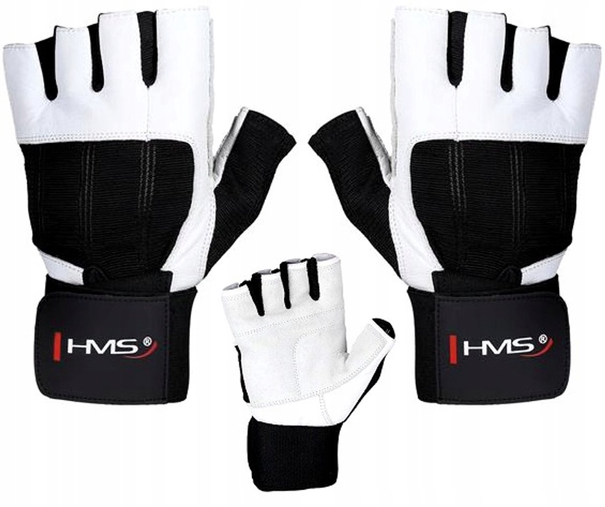 Leren Fitness Handschoenen Heren Dames - Maat S - Wit/Zwart