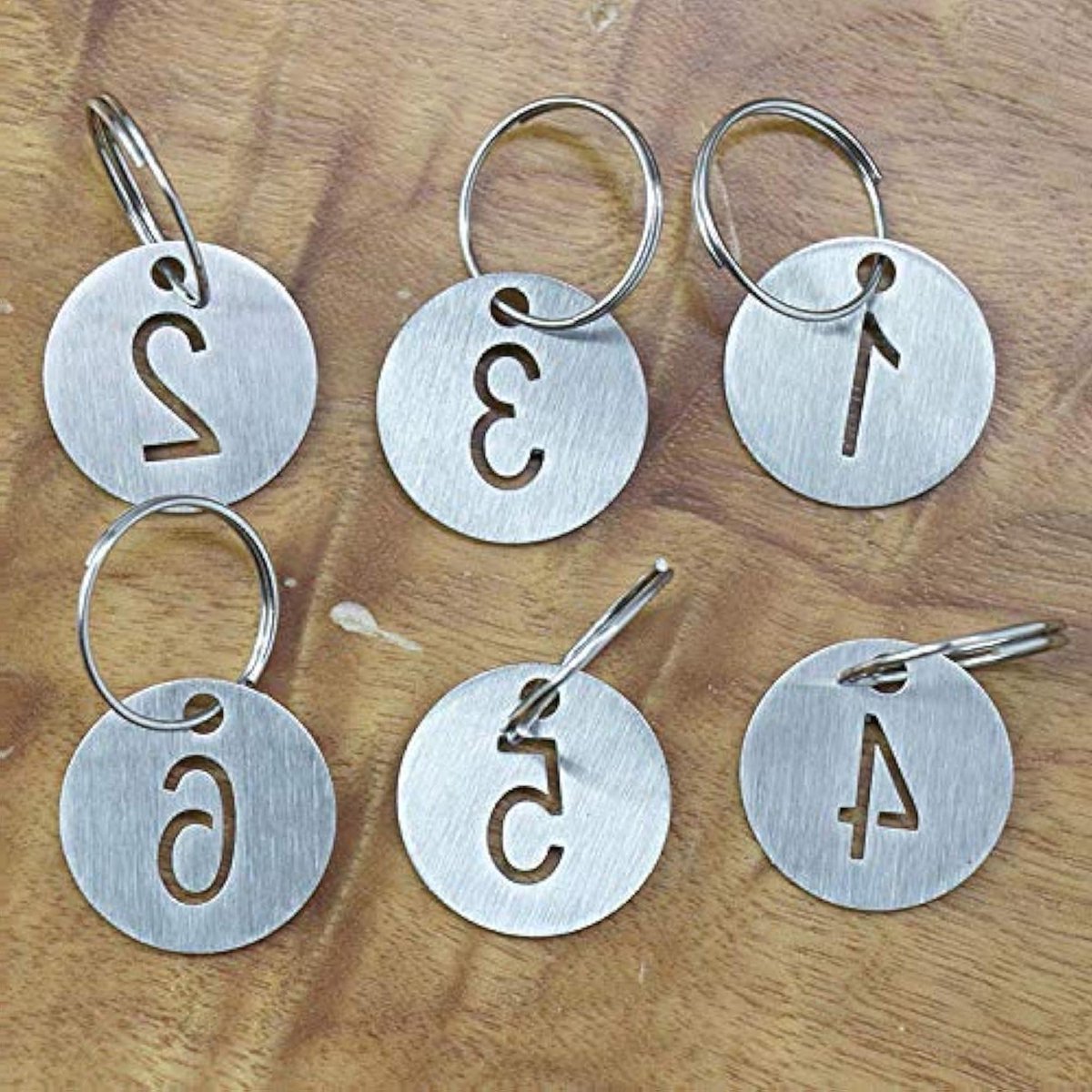 CSGoods - Sleutelhanger Roestvrij Staal Cirkel 3cm Diameter Tags 1-10