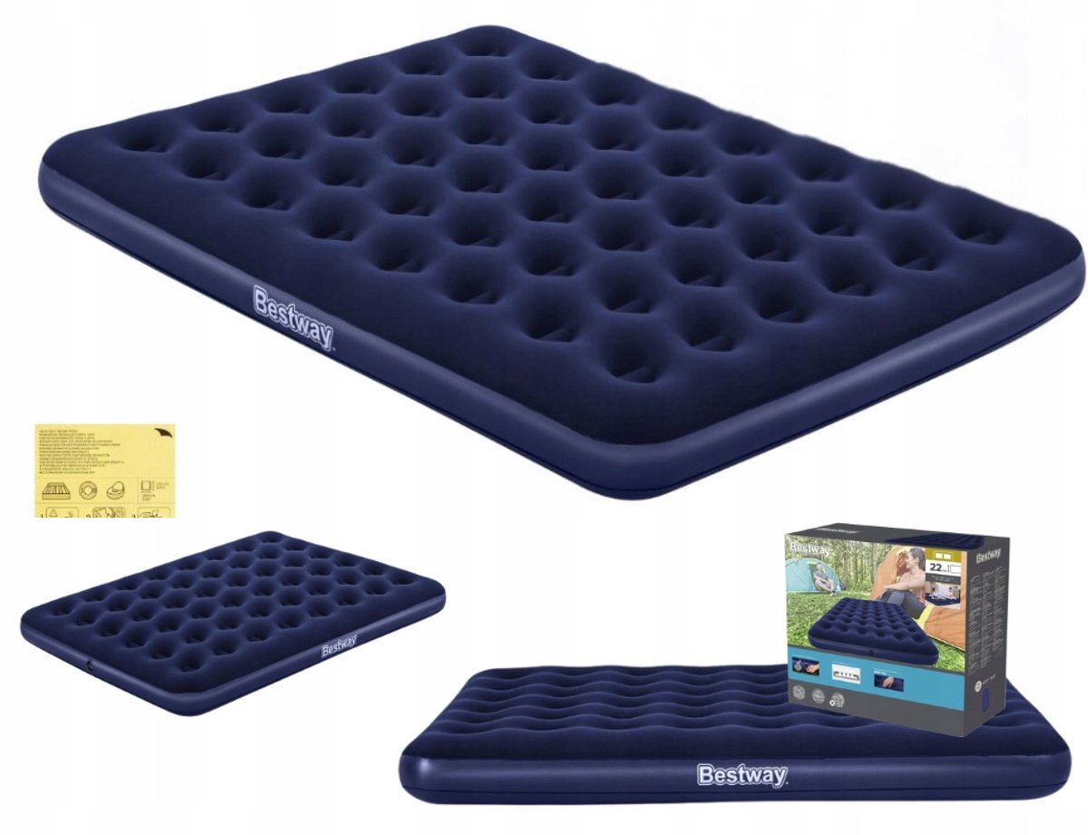 Bestway Luchtbed Velours 203x152x22cm - Comfortabel & Sterk