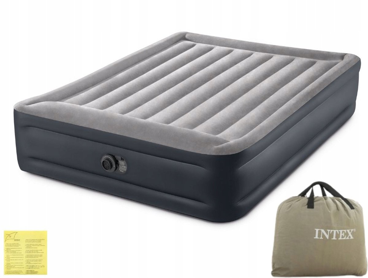 Intex Luchtbed Deluxe Kussensteun 203x152x42cm met ingebouwde Pomp