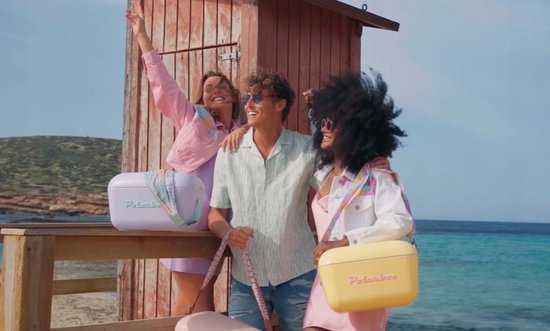 Polarbox Retro Textiel Koelbox Band Geel - Luxe Leren Accent van Polarbox — afbeelding 5