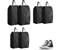 6 Pcs Schoenentas - Reis Schoenentas - Stofdichte Tas voor Schoenen - Draagbare Waterdichte Tas voor het Scheiden van Schoenen en Kleding - Zwart - Reis - Schoenen
