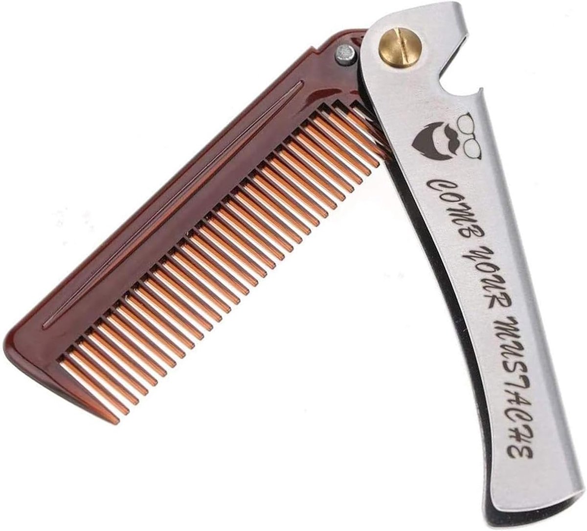 Opvouwbare baardkam met kurkentrekker - professionele styling tool - kunststof