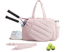Topmelon Tennistas - Tenniszak met apart schoenenvak - Tennistas vrouw - Sporttas - Padel tas -Schouder Gymbag Reistas - Waterafstotend - 42L Roze