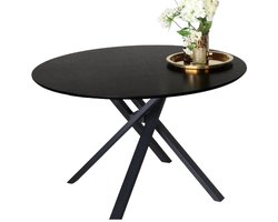 Eettafel rond Ronsi Antoinette zwart 120cm ronde tafel MDF eetkamertafel