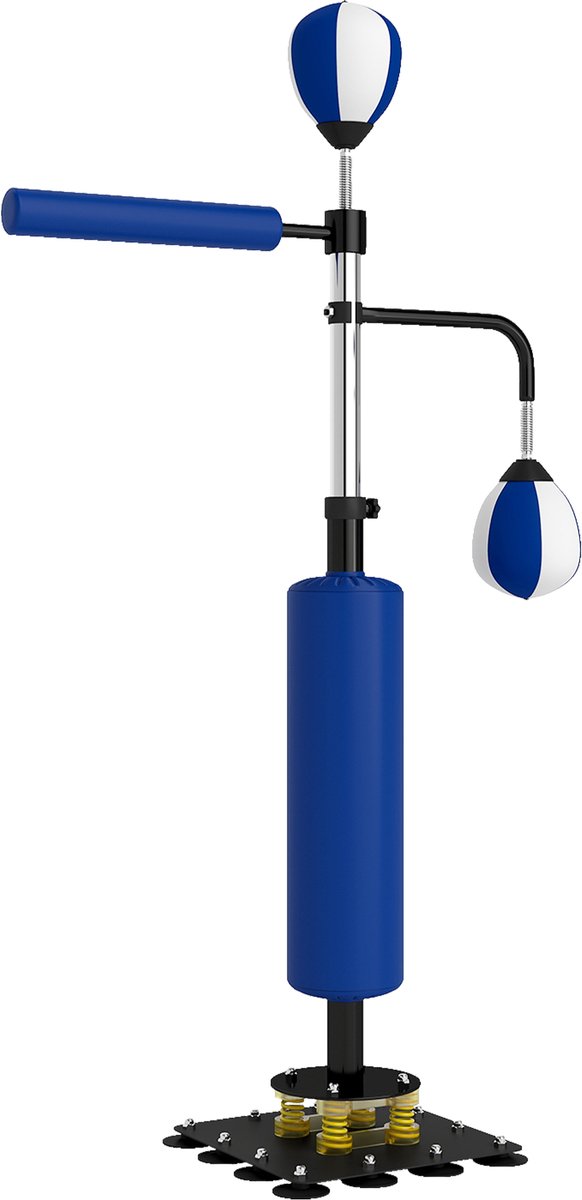 SPORTNOW Bokszak Staal, kunstleer 107L x 36B x 140-205H cm Blauw