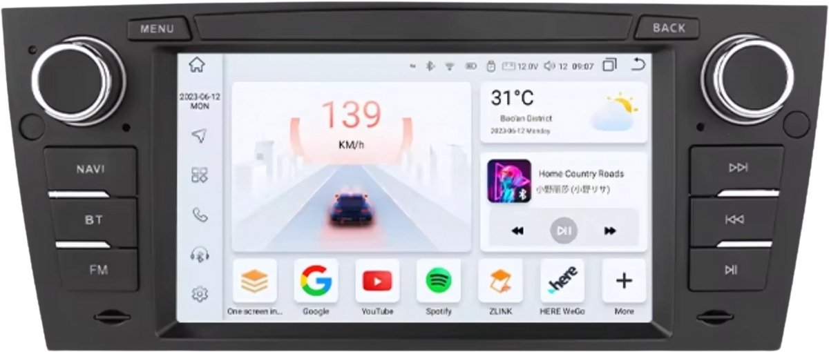 Autoradio met bluetooth - Carplay - Voor BMW 3 Serie E90/E91/E92/E93 (2006-2012) - Geschikt voor Apple en Android - Stereo - Navigatie - Navigatiesysteem auto - 8GB 128GB