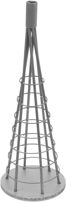 Sapin décoratif MCW-O91, sapin de Noël, arbre ornemental, décoration de Noël, sapin de Noël à décorer, métal 60 cm ~ couleur argent