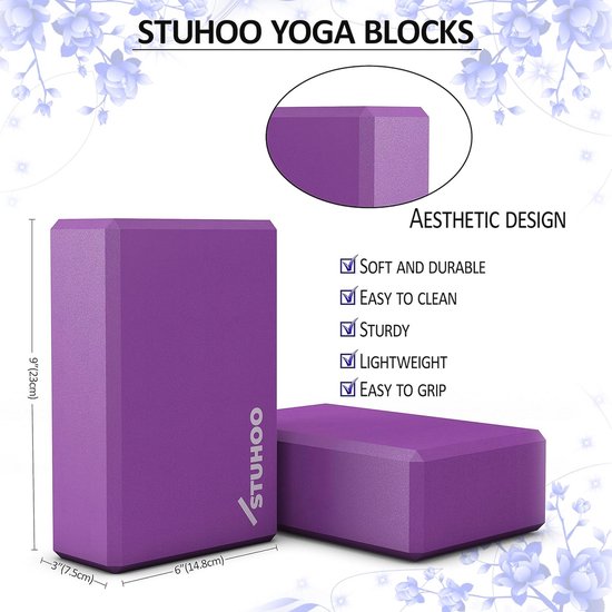 Yoga Blokken Set van 2 en Yoga Strap - Duurzame Blokken voor Versterking en Stabiliteit in Yoga en Pilates — afbeelding 2