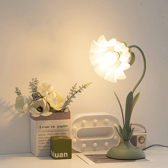 Dimbare meisjes bedlamp met zwanenhals en lelie ontwerp - perfect voor studie en slaapkamer — afbeelding 5