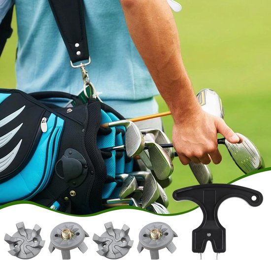 50pcs Grijze Golf Schoen Spikes Vervangingen met 1 Zwarte Golf Schoen Sleutel - Voor Golf Schoenen, Metaal Draad Schroef 6mm - Geschikt voor Buiten, Cricket Schoen, Golf Speler, Golf Liefhebber van Merkloos — afbeelding 2