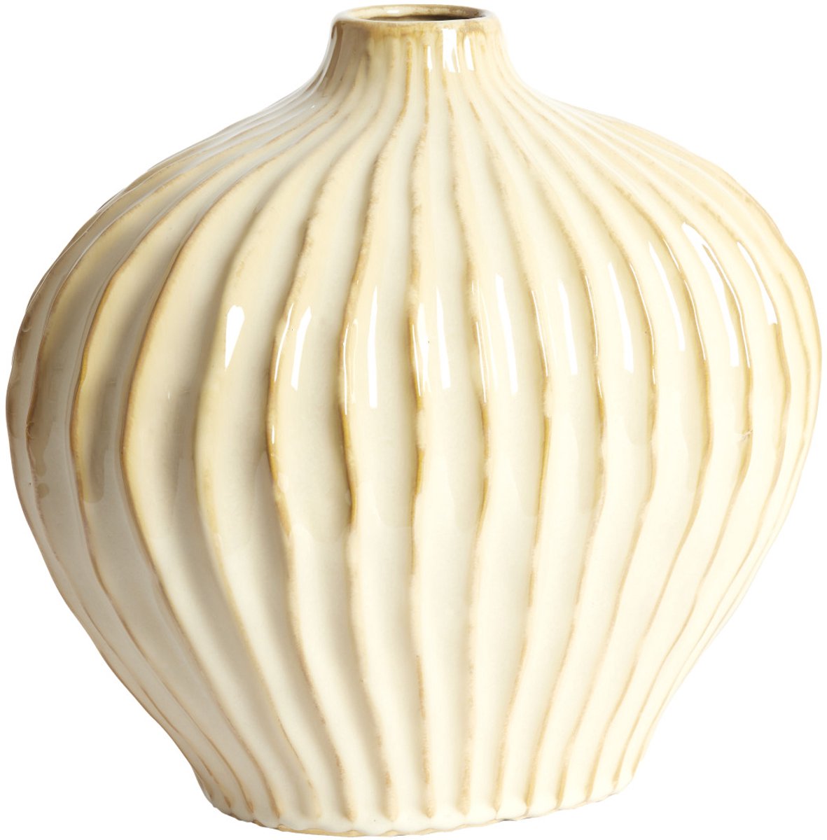 LORITO vaas keramiek zand-beige – 35x21x30 cm