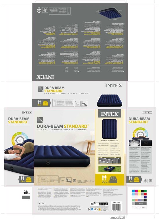 Intex Queen Dura-Beam Classic Downy Luchtbed - 203x152x22 cm