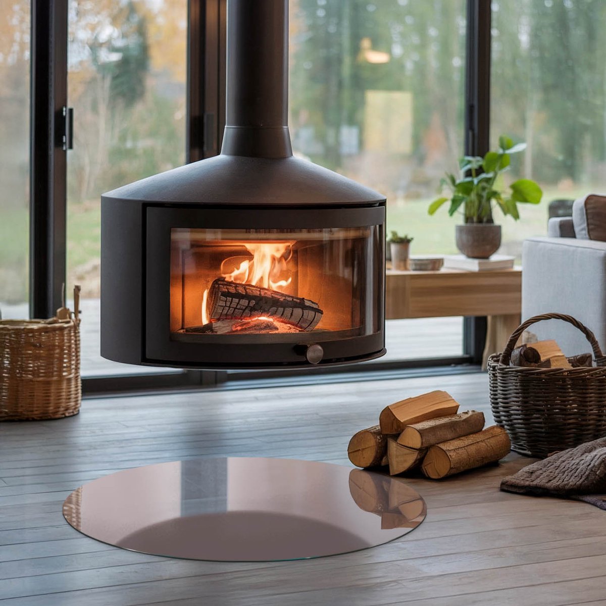 Coloray Vloerplaat Houtkachel - Vloerplaat Openhaard - 70 cm x 70 cm - Houtkachel Accessoires - Roze Vloerplaat Kachel - Onderplaat Voor Houtkachel - Plaat voor Onder Houtkachel - Open Haard Accessoires - Verwarmingsaccessoires