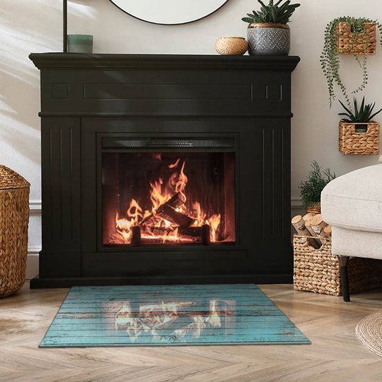 HAVÉ Vloerplaat Houtkachel - 60 X 60 Cm - Zwart - Staal Met Rand Grondplaat Gepoedercoat