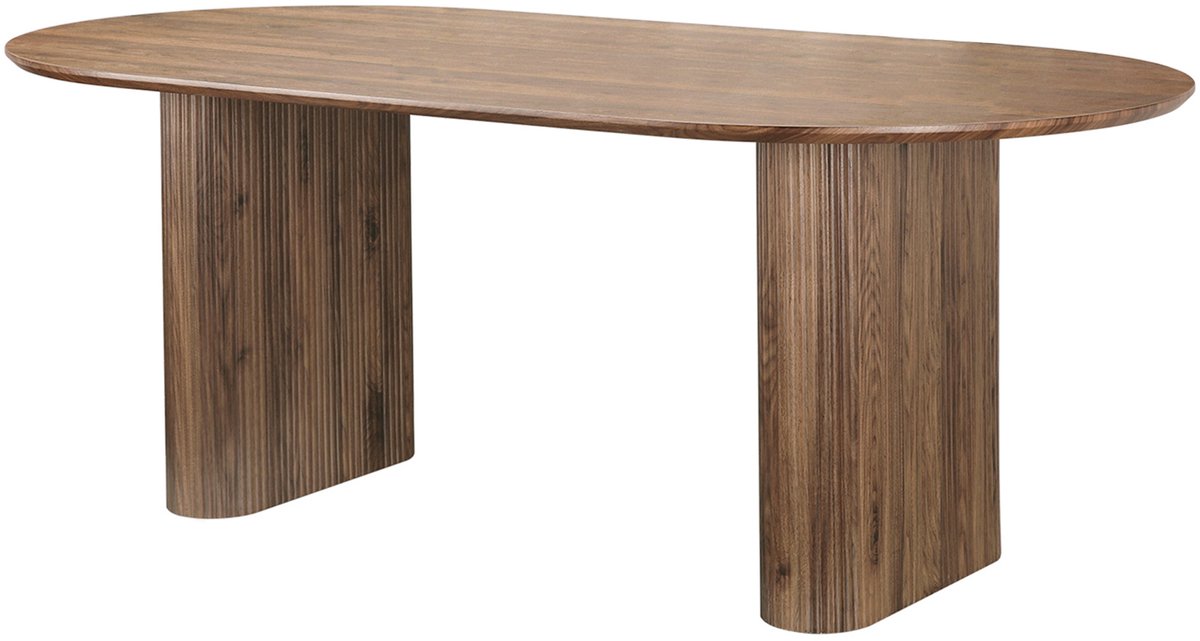 Eettafel 200x100 cm 8 plaatsen in walnootlook