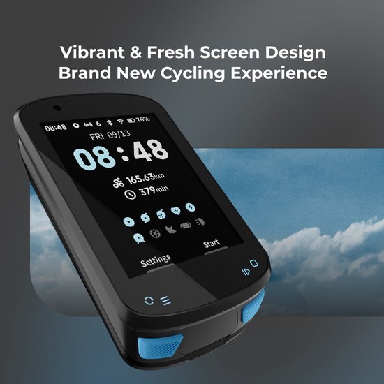 Fietsnavigatie-Fietscomputer-Fietsnavigatie gps voor fiets-Eenvoudig in gebruik-Fietsencomputer met kleurenscherm - draadloze fietscomputer - routeplanning en -navigatie - ondersteunt wifi en Bluetooth -Inclusief schermbeschermer van Merkloos — afbeelding 4