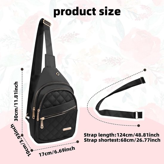 Xieben Leather shoulder bag sling chest pocket crossbody pack for men and women, #20 coffee (canvas), M