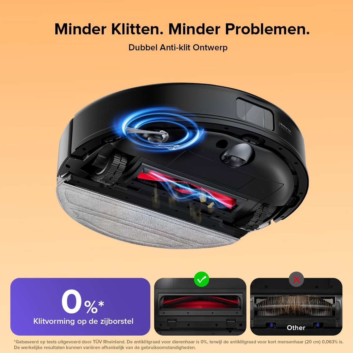 Roborock Q10 S5 Set Robotstofzuiger– 10000 Pa Zuigkracht–Dubbele Anti-klitfunctie–VibraRise 2.0-Systeem– 8 mm Dweillift– PreciSense LiDAR-navigatie–Obstakelvermijding– APP–Zwart-2 Dweilen — afbeelding 5