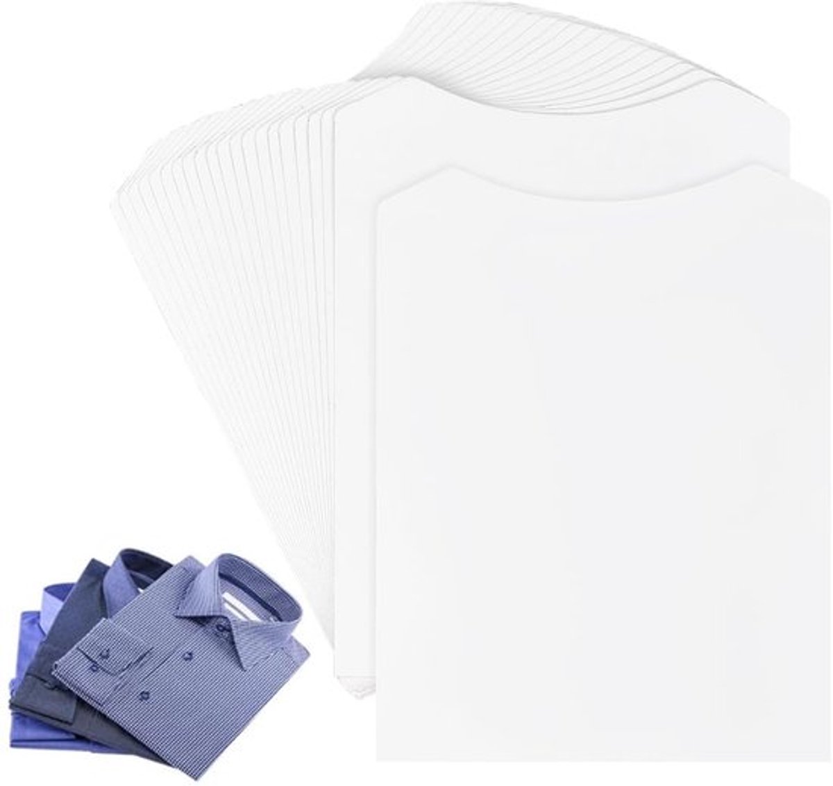20 Stuks Overhemdinzetstukken - Wit Karton 34,1 x 25,8 cm - Opvouwbaar 0,5 mm Dik