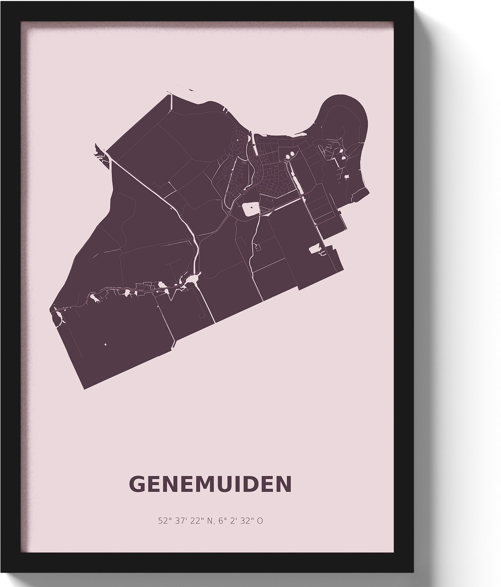 Poster Genemuiden A3 - 30 x 42 cm - Paars (Exclusief Lijst)