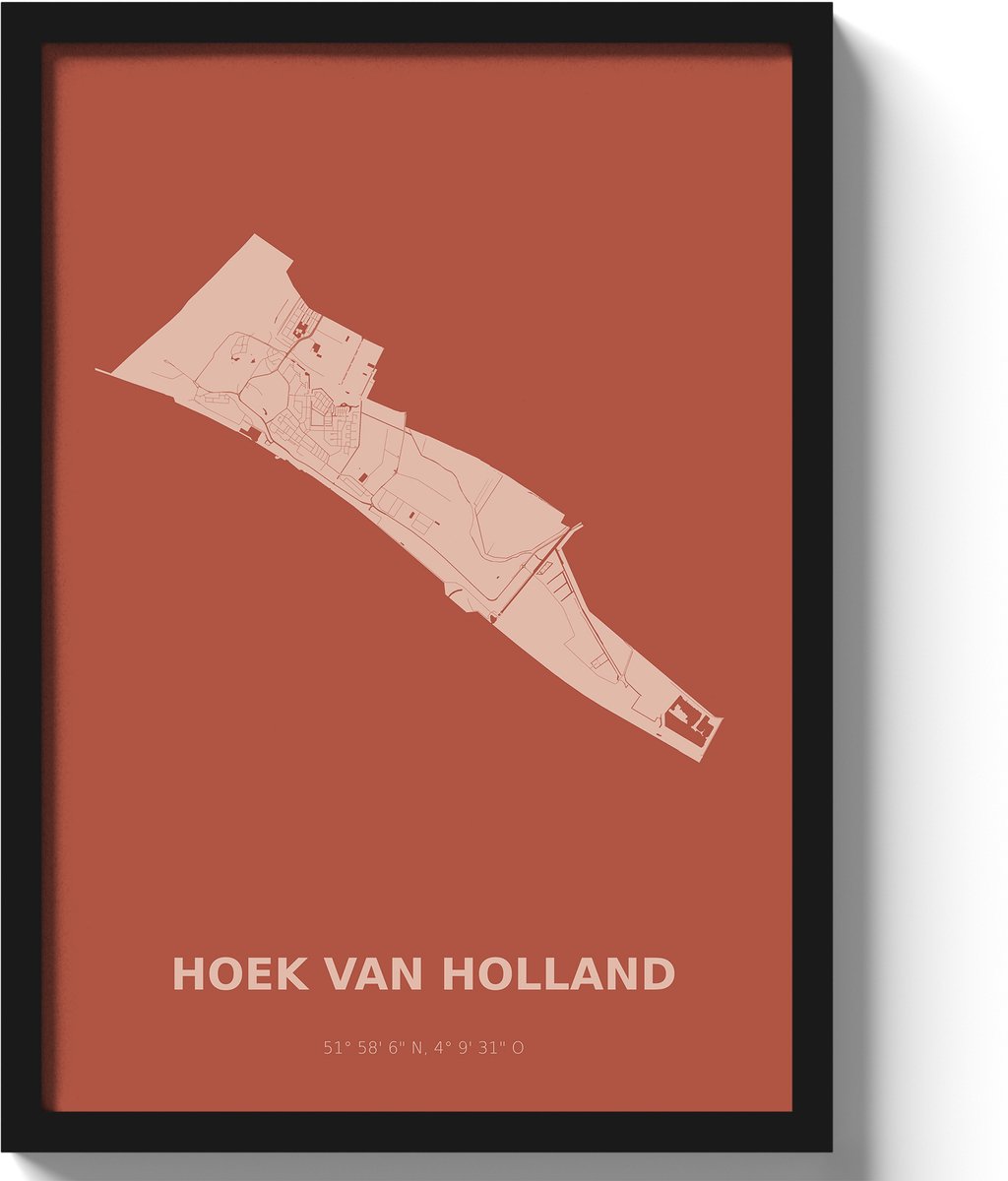 Poster Hoek van Holland A3 - 30 x 42 cm - Rood (Exclusief Lijst)