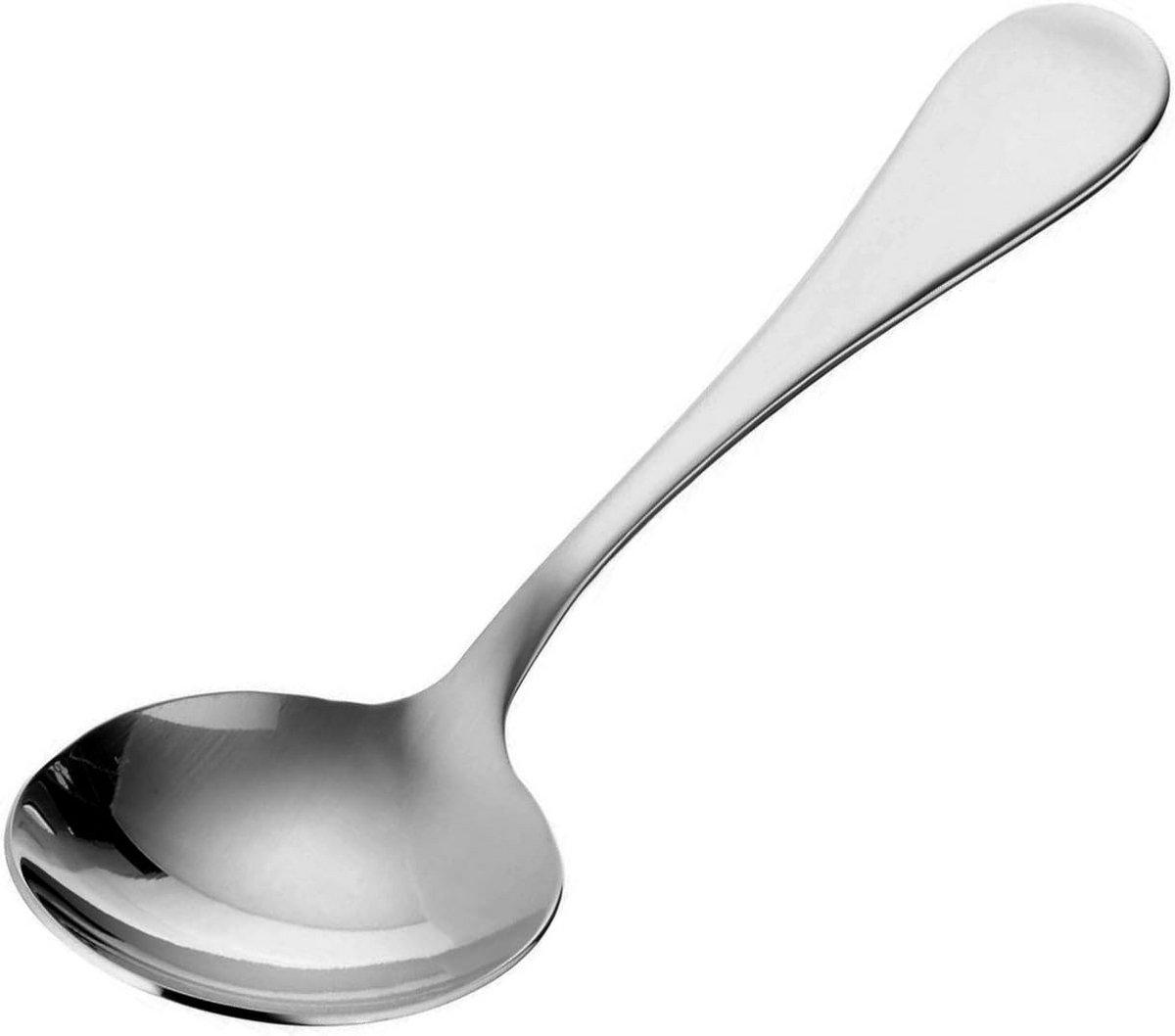 6-Delig Set Ronde Soeplepels 16,5 cm – Roestvrij Staal Spiegelglans