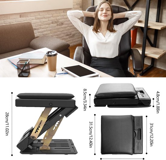 Unyqoos® Ergonomische verstelbare voetensteun met massagefunctie voor comfort overal van Merkloos — afbeelding 2
