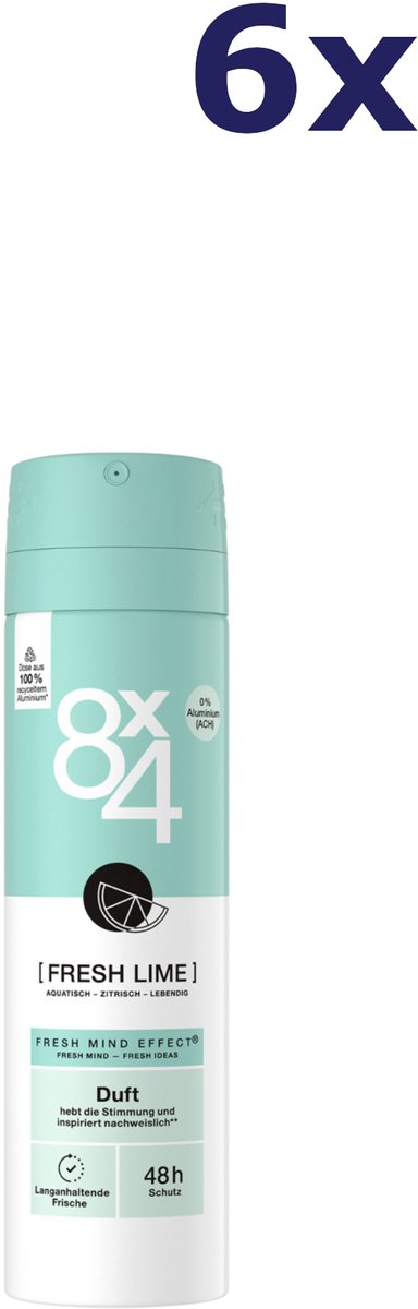6x 8x4 deodorant No. 7 Fresh Lime 150 ml