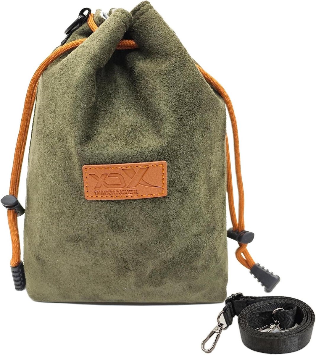 Schoudertas camerabescherming met trekkoord voor DSLR-camera, Groen, S, 25 x 16 x 11 cm