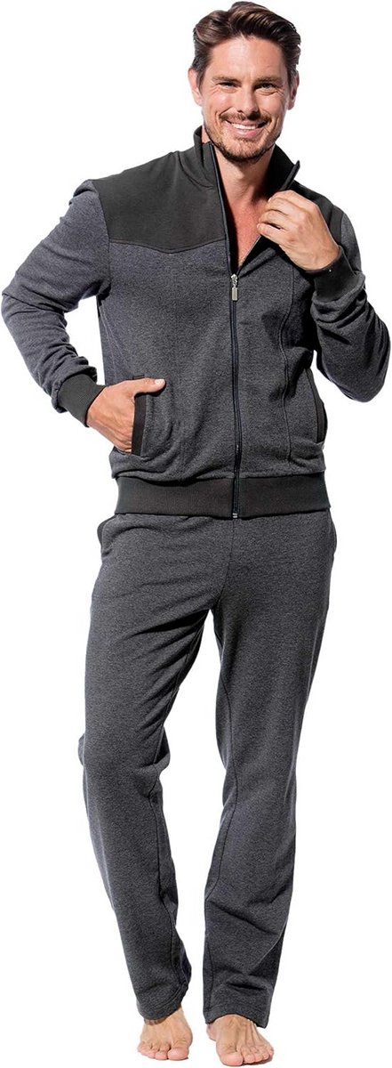 Sportpak Huispak Heren - Katoenen Trainingspak met Ritssluiting - Comfortabele Jogging Suit voor Thuis & Sport