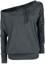 R.E.D. Rock-Engineered Design Grijs los shirt met lange mouwen - Dames - M