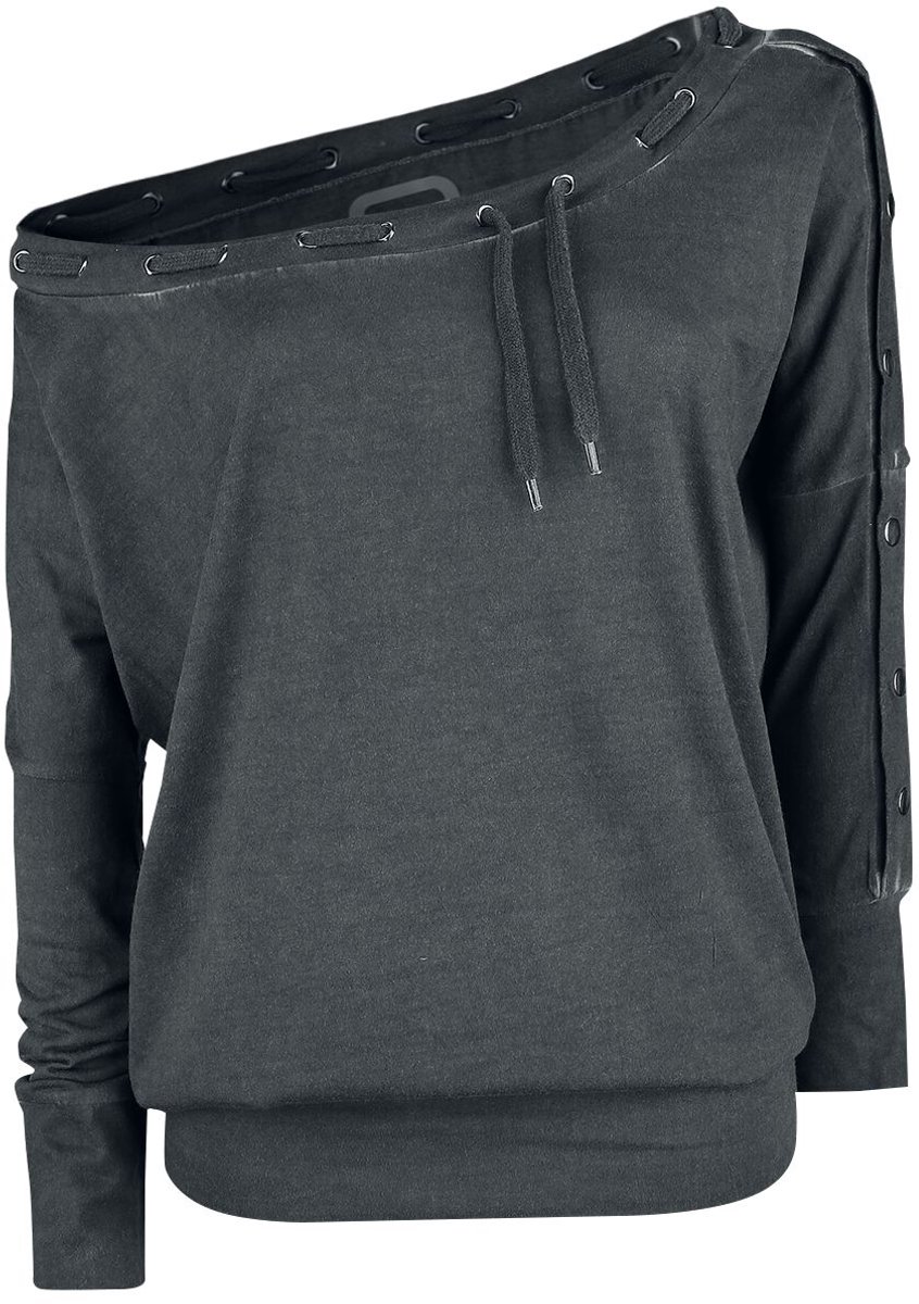 R.E.D. Rock-Engineered Design Grijs los shirt met lange mouwen - Dames - M