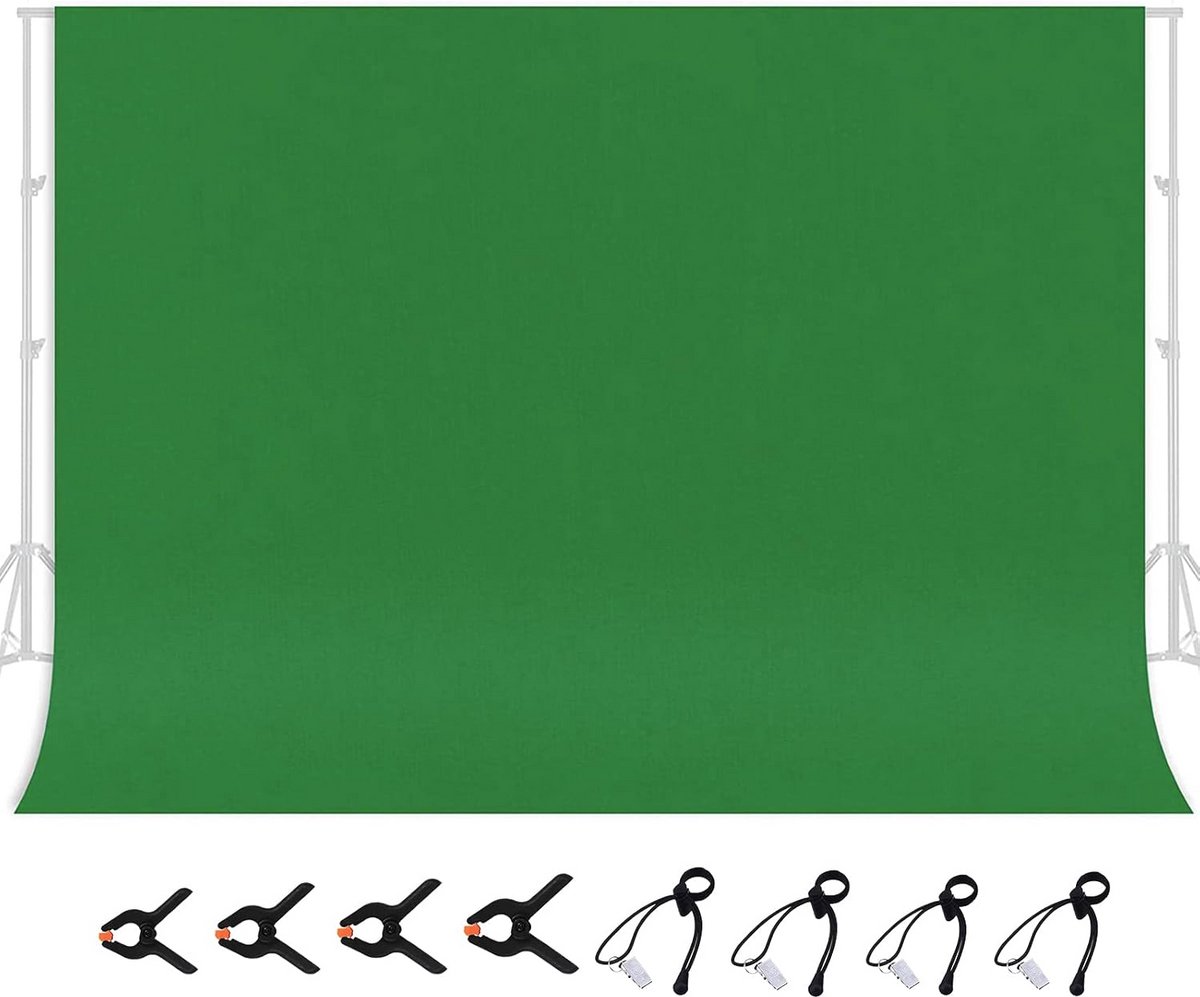 Opvouwbare Polyester Achtergrond voor Fotografie en Streaming - 3x2m Groen Scherm