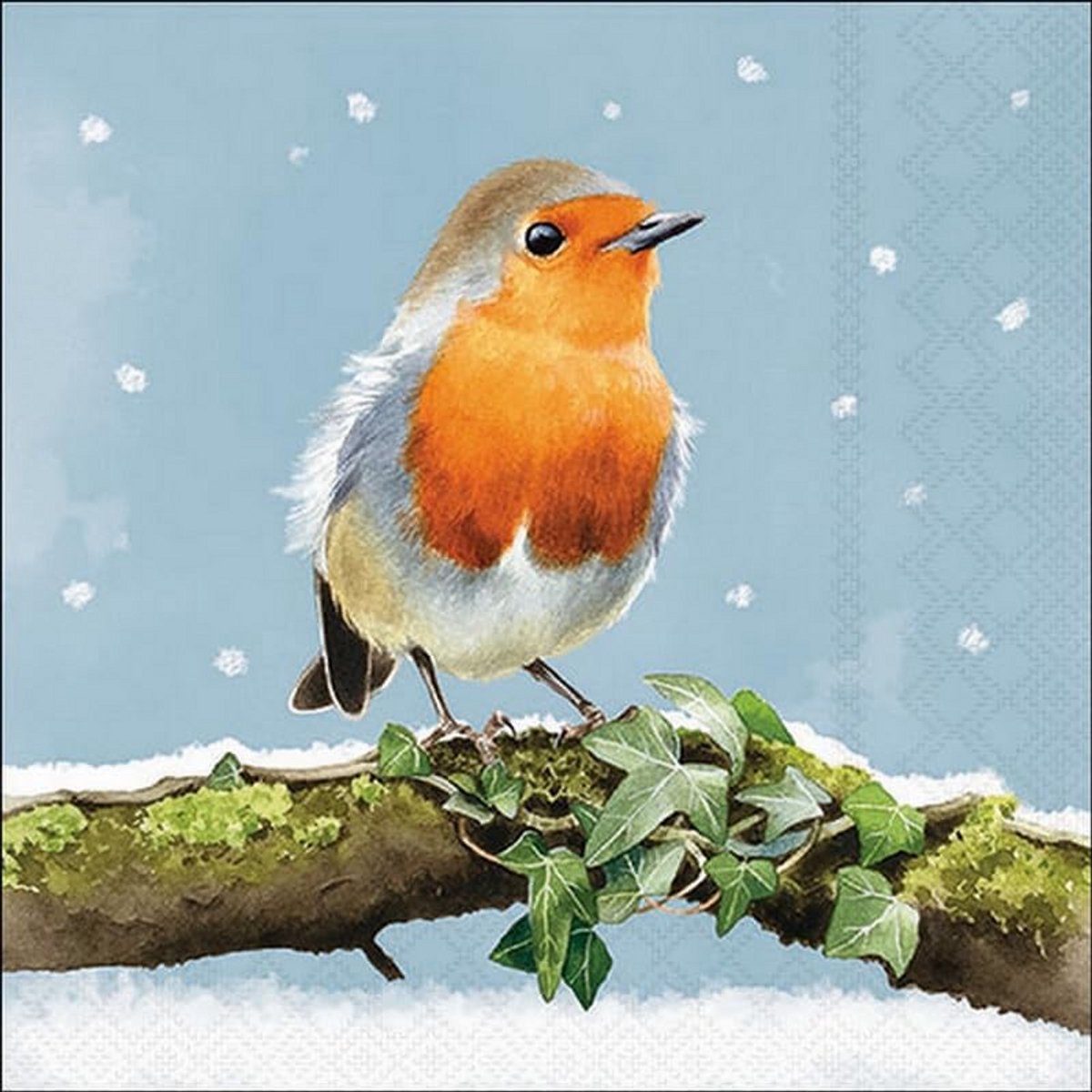 Papieren servetten kerst Kerstmis roodborstjes 20 stuks