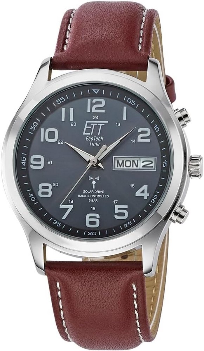 Elegante Herenhorloge met Leren Band en Eco-Tech Aandrijving