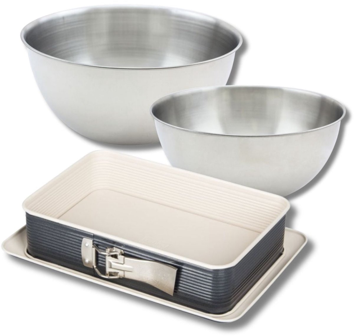 Bakkersset met springvorm 28 x 18 cm, 2 mengkommen en 1 spatel Zenker