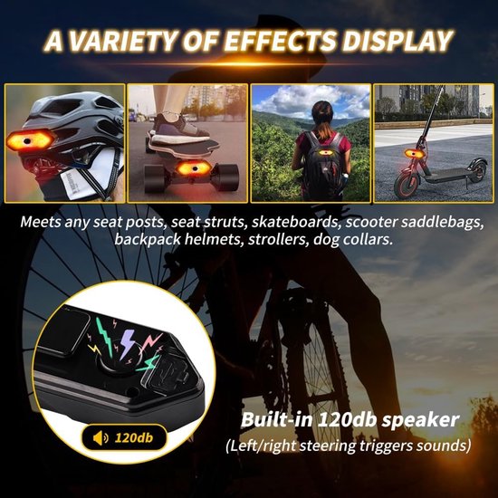 Fietsverlichting - Fietsachterlicht met Richtingaanwijzers - Draadloos & USB Oplaadbaar - Met Afstandsbediening - Waterdicht LED Achterlicht - Richtingaanwijzer - Fiets Knipperlicht - Fiets - Knipperlichten — afbeelding 4