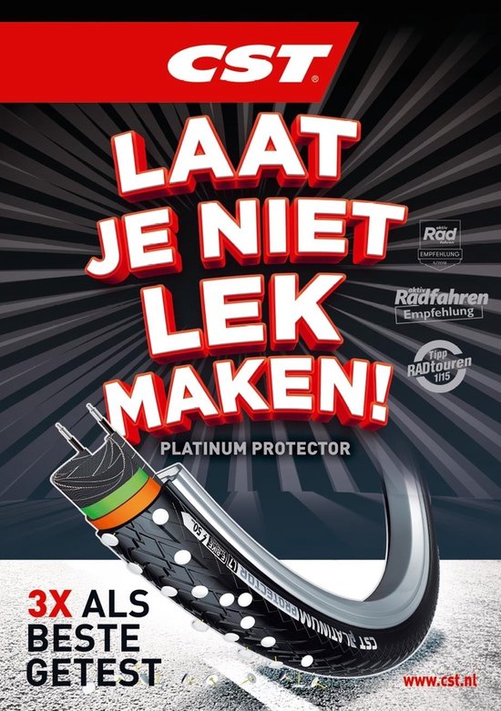Buitenband CST Platinum Protector 28 x 1.40 / 37-622 mm - zwart met reflectie van Merkloos — afbeelding 3
